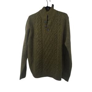 Emerald Isle Weaving Mens L Irish Wool Blend Burren Pullover Sweater